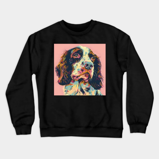 Retro English Cocker Spaniel: Pastel Pup Revival Crewneck Sweatshirt by NatashaCuteShop